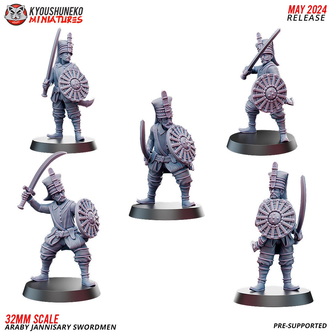 Ottoman Empire Janissary Swordmen (10 models) Various Scales Historical Wargaming (US tariffs are pre-paid by us)