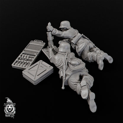 WWII German Light Mortar 5 cm Granatwerfer 36 (2 models) Various Scales Historical Wargaming