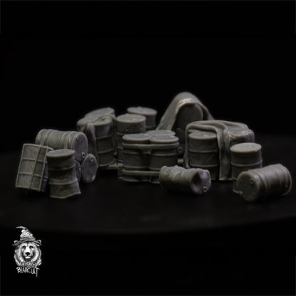 Wargaming Terrain Props Barrels Set Various Scales Historical Wargaming