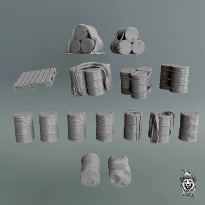 Wargaming Terrain Props Barrels Set Various Scales Historical Wargaming