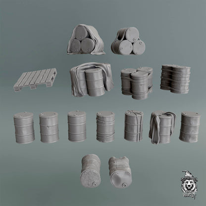 Wargaming Terrain Props Barrels Set Various Scales Historical Wargaming (US tariffs are pre-paid by us)