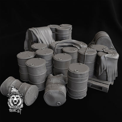 Wargaming Terrain Props Barrels Set Various Scales Historical Wargaming (US tariffs are pre-paid by us)