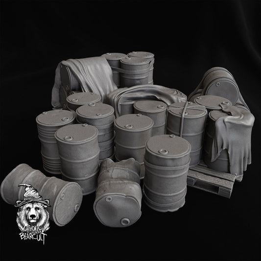 Wargaming Terrain Props Barrels Set Various Scales Historical Wargaming (US tariffs are pre-paid by us)