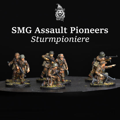WWII German Assault Pioneers SMG Squad (7 models) Various Scales (US tariffs are pre-paid by us)