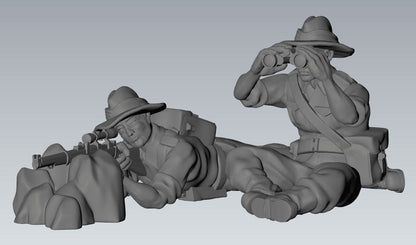 WWII Australian Sniper Team (2 models) Various Scales Historical Wargaming