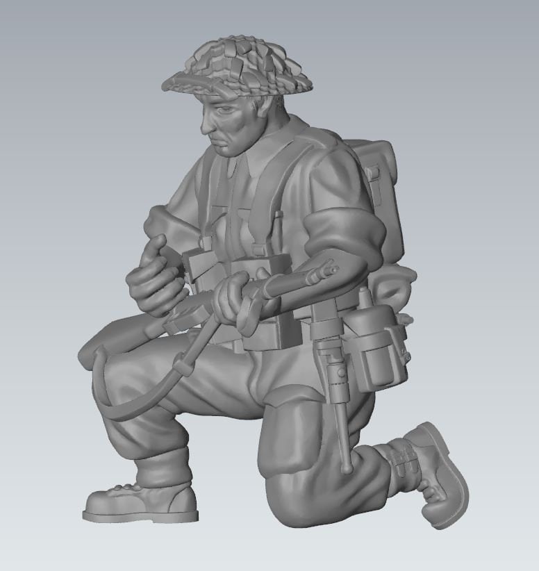 WWII British Army Combat Squad (7 models) Various Scales Historical Wargaming