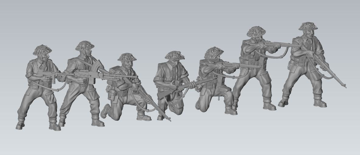 WWII British Army Combat Squad (7 models) Various Scales Historical Wargaming