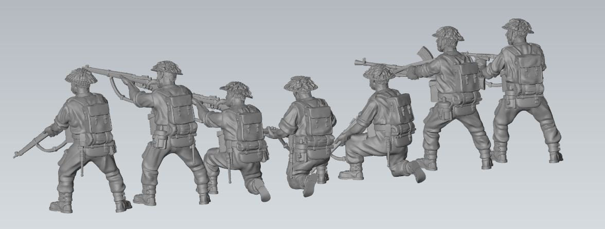 WWII British Army Combat Squad (7 models) Various Scales Historical Wargaming