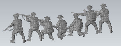WWII British Army Combat Squad (7 models) Various Scales Historical Wargaming