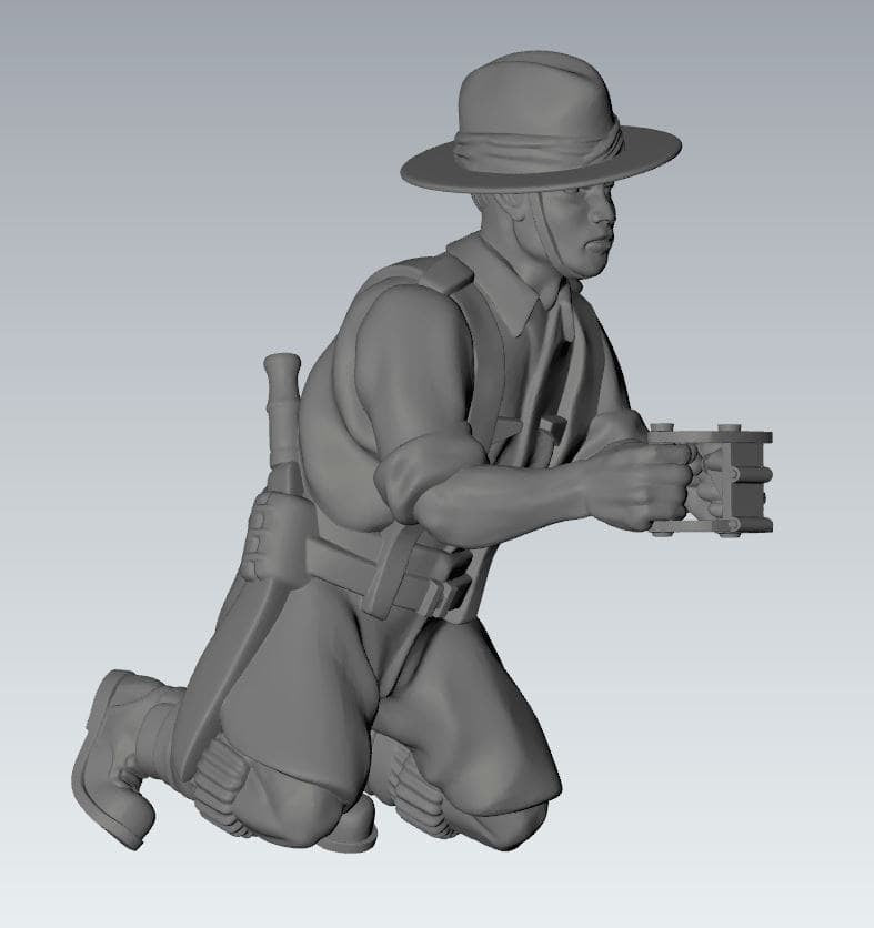 WWII Gurkha Vickers 303 MMG with Crew (3 models) Various Scales Historical Wargaming