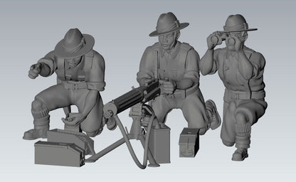 WWII Gurkha Vickers 303 MMG with Crew (3 models) Various Scales Historical Wargaming