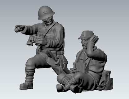 WWII Japanese Forward Observer Team (2 models) Various Scales Historical Wargaming (US tariffs are pre-paid by us)