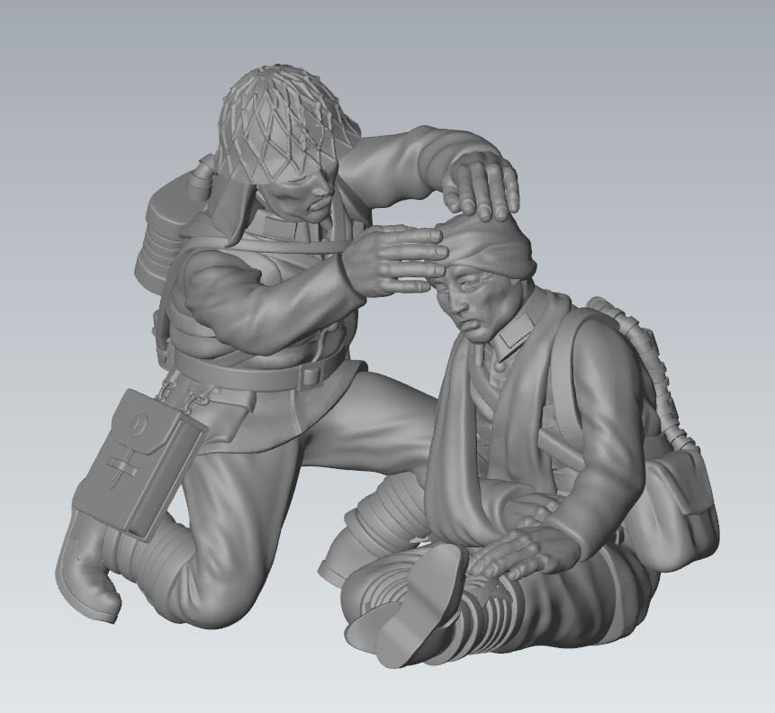 WWII Japanese SNLF Medic Team (3 models) Various Scales Historical Wargaming