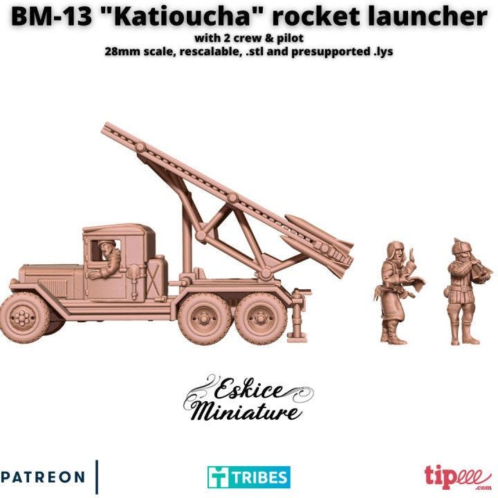 WWII Soviet BM13 Katyusha with Crew Various Scales Historical Wargaming (US tariffs are pre-paid by us)