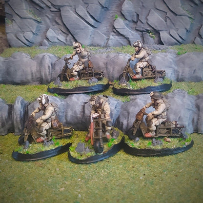WWII US Paratroopers on M53 Scooters (5 models) (US tariffs are pre-paid by us)