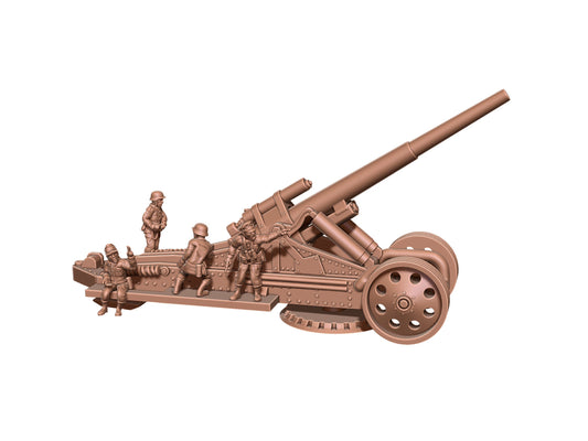 WWII German Möser 17cm K18 Heavy Artillery with Crew (5 models) Various Scales Historical Wargaming