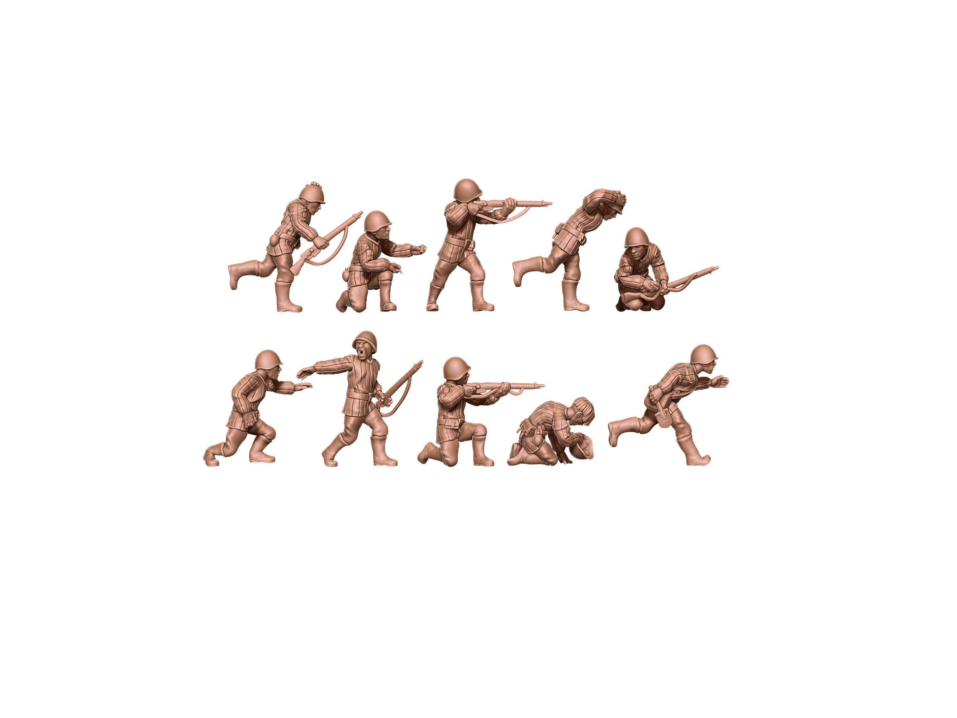 WWII Soviet Conscript Unit (10 models) Various Scales Historical Wargaming