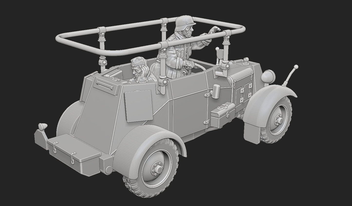 WWII German Sd.Kfz 14 Command Armoured Car with Crew Various Scales Historical Wargaming