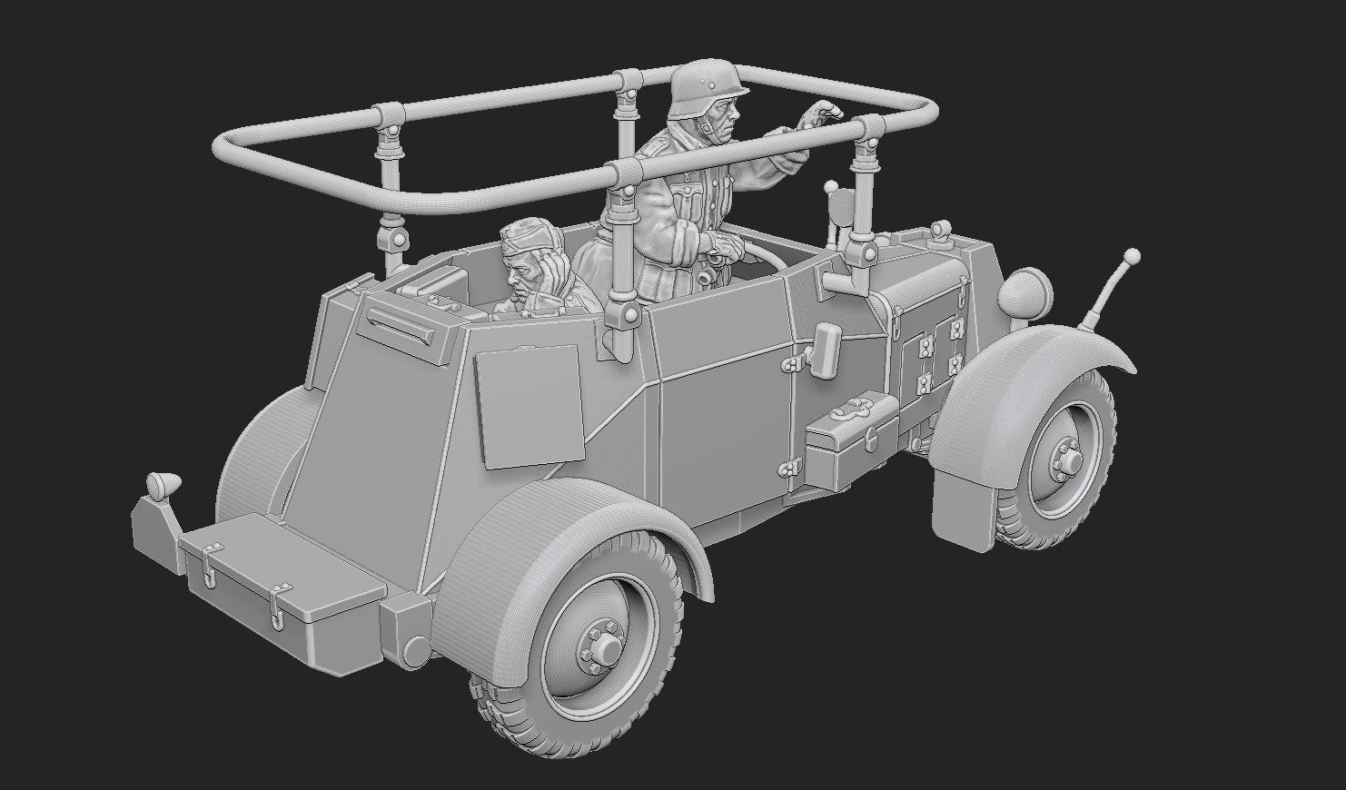 WWII German Sd.Kfz 14 Command Armoured Car with Crew Various Scales Historical Wargaming