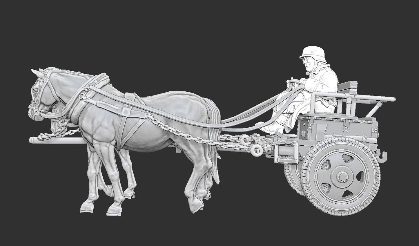 WWII German Horse Drawn Limber M42 Various Scales Historical Wargaming (US tariffs are pre-paid by us)