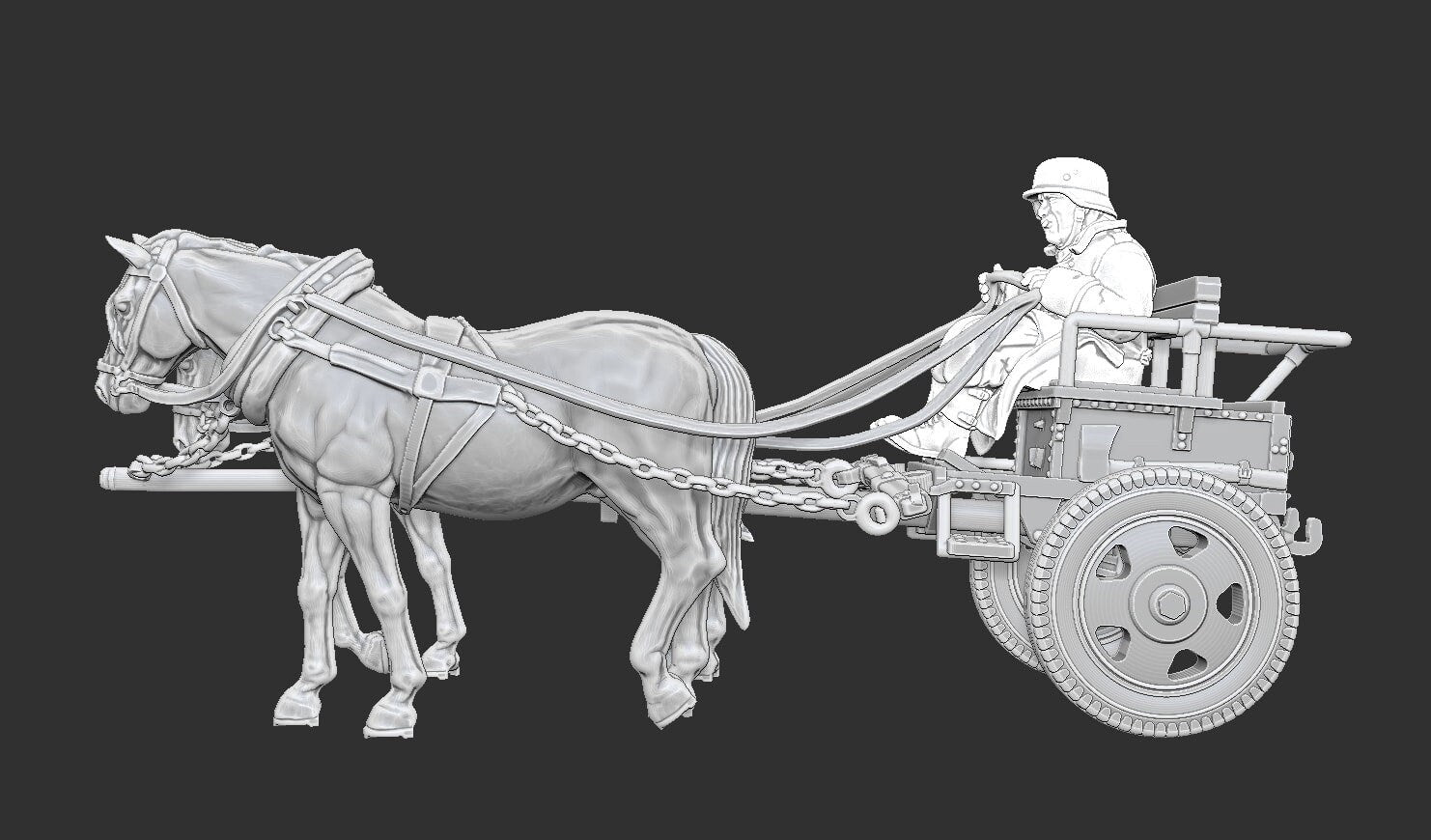 WWII German Horse Drawn Limber M42 Various Scales Historical Wargaming (US tariffs are pre-paid by us)