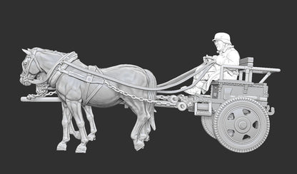 WWII German Horse Drawn Limber M42 Various Scales Historical Wargaming (US tariffs are pre-paid by us)