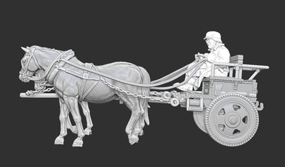 WWII German Horse Drawn Limber M42 Various Scales Historical Wargaming