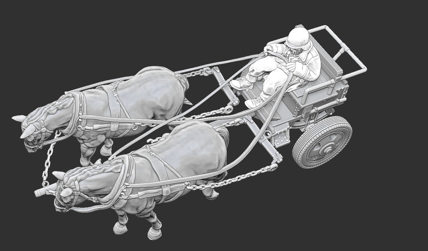 WWII German Horse Drawn Limber M42 Various Scales Historical Wargaming (US tariffs are pre-paid by us)