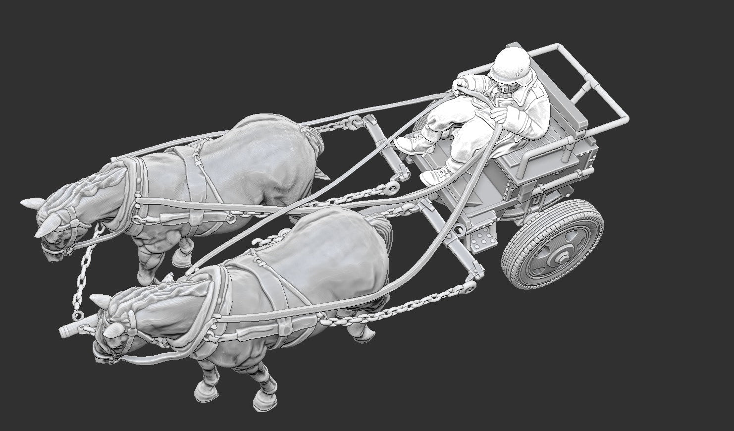 WWII German Horse Drawn Limber M42 Various Scales Historical Wargaming (US tariffs are pre-paid by us)