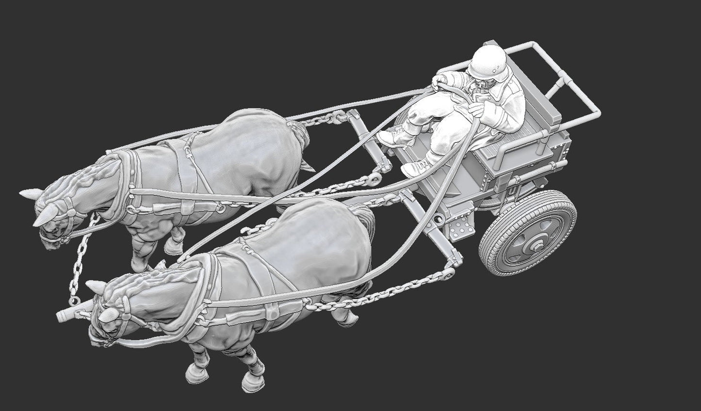 WWII German Horse Drawn Limber M42 Various Scales Historical Wargaming