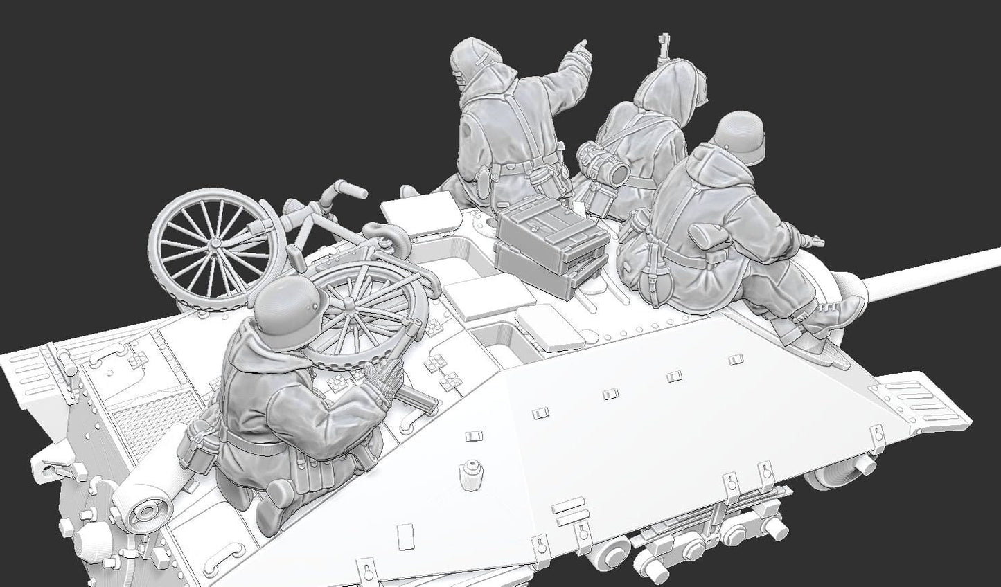 WWII Late War German Tank Riders (4 models) Various Scales Historical Wargaming (US tariffs are pre-paid by us)