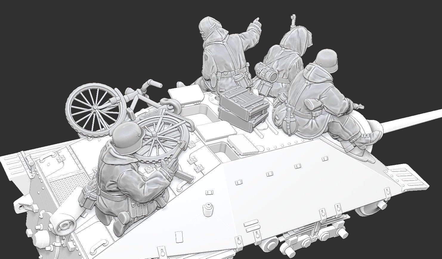 WWII Late War German Tank Riders (4 models) Various Scales Historical Wargaming (US tariffs are pre-paid by us)