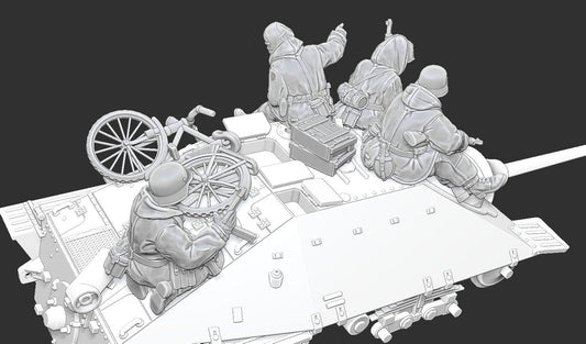 WWII Late War German Tank Riders (4 models) Various Scales Historical Wargaming (US tariffs are pre-paid by us)