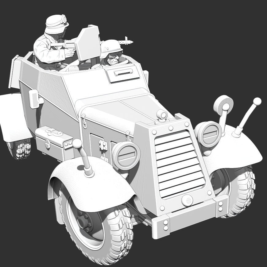 WWII German Sd.Kfz 13 with Crew Various Scales Historical Wargaming