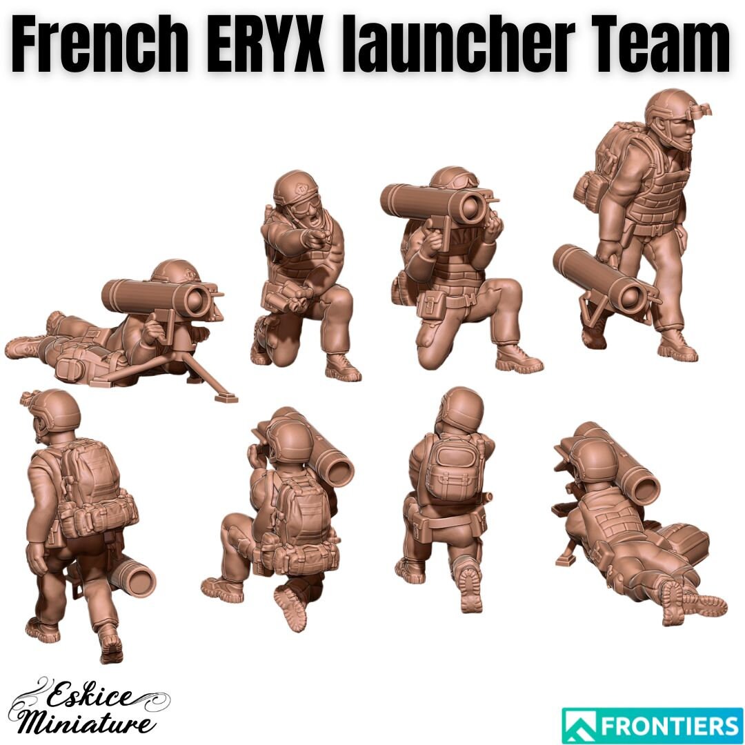 Modern Warfare French ERYX Launcher Team (4 models) Various Scales Historical Wargaming