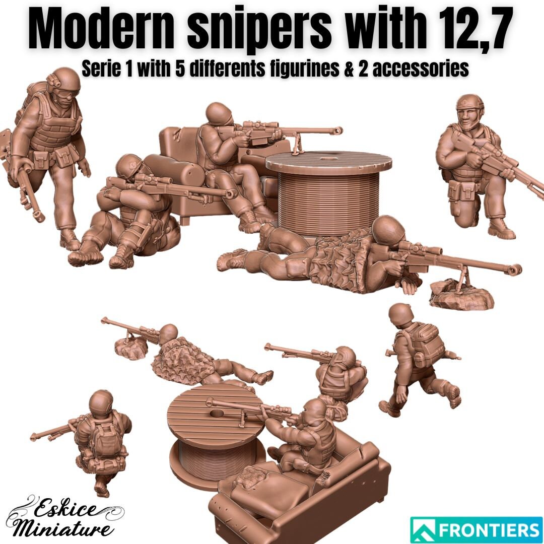 Modern Warfare Snipers Set (5 models) with terrain Various Scales Historical Wargaming (US tariffs are pre-paid by us)