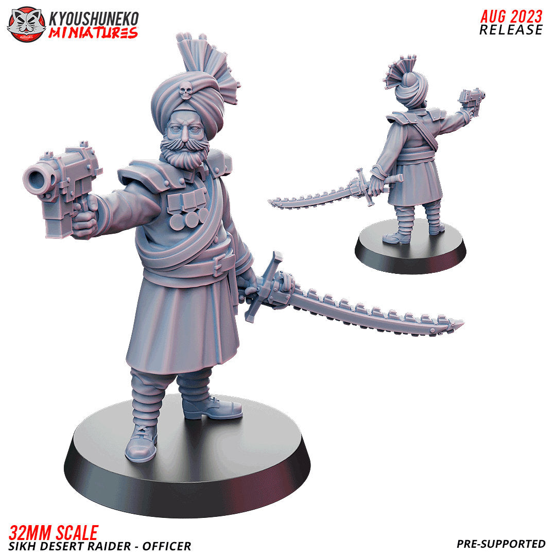 Sikh Desert Raider Officer Various Scales SF Wargaming (US tariffs are pre-paid by us)