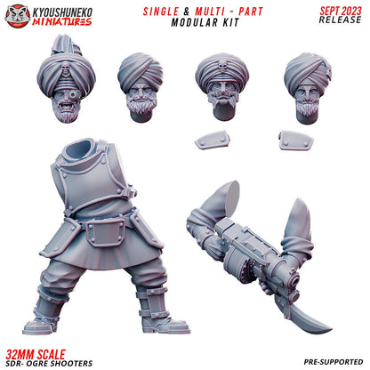 Sikh Desert Riders Ogre Shooters (4 models) Various Scales SF Wargaming (US tariffs are pre-paid by us)