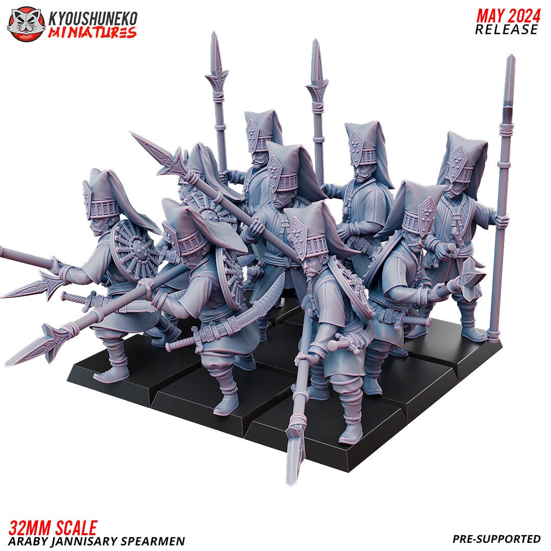 Ottoman Empire Janissary Spearman (10 models) Various Scales Historical Wargaming (US tariffs are pre-paid by us)