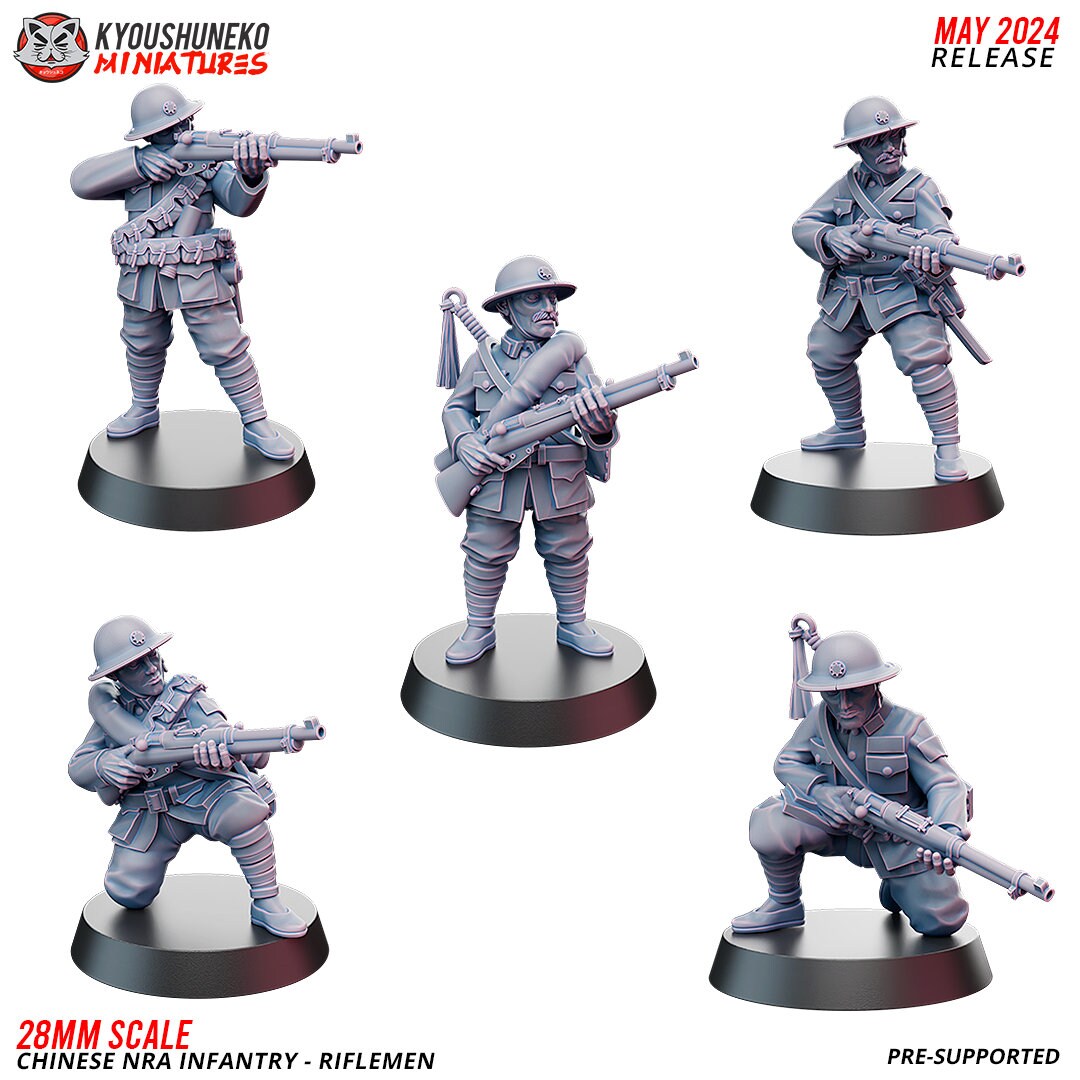 WWII Chinese NRA Infantry Rifleman Various Scales Historical Wargaming