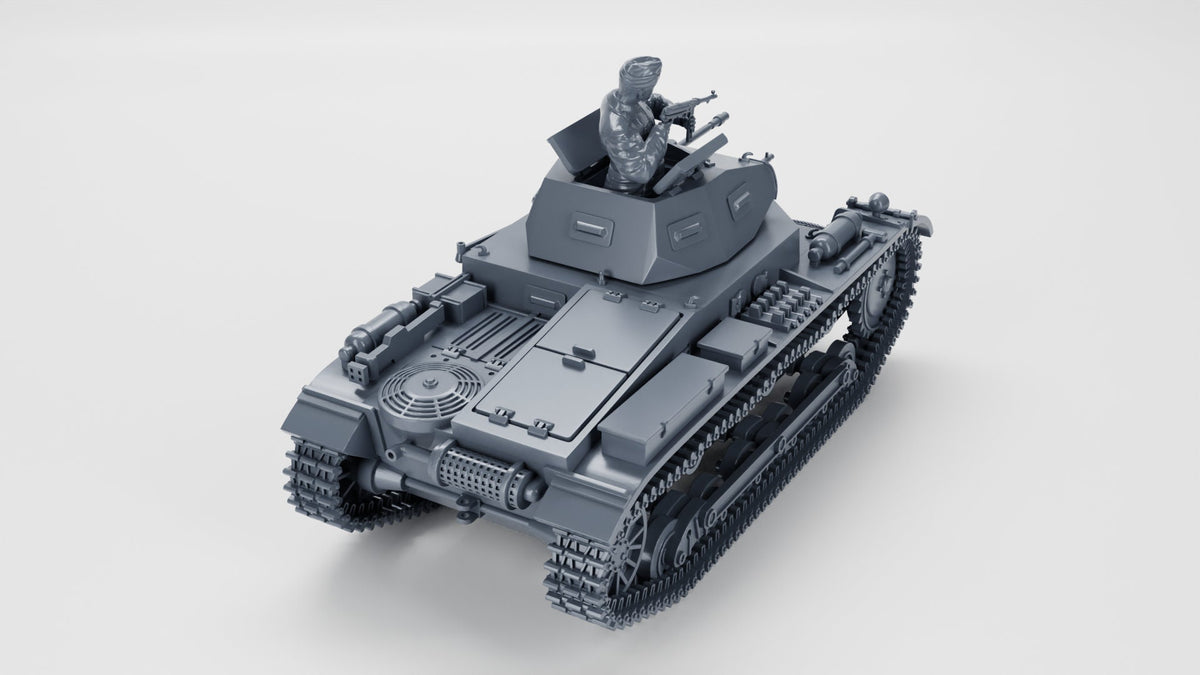 Bolt Action Battlegroup Panzer II Ausf.A (Sd.Kfz.121) + 3 Tankmen WW2 Interwar - 28mm 20mm various scales