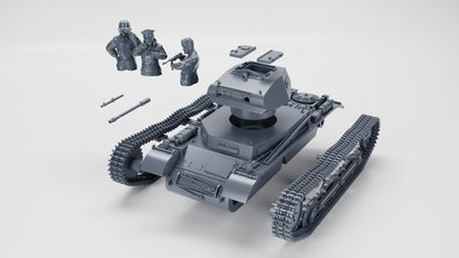 Bolt Action Battlegroup Panzer II Ausf.A (Sd.Kfz.121) + 3 Tankmen WW2 Interwar - 28mm 20mm various scales