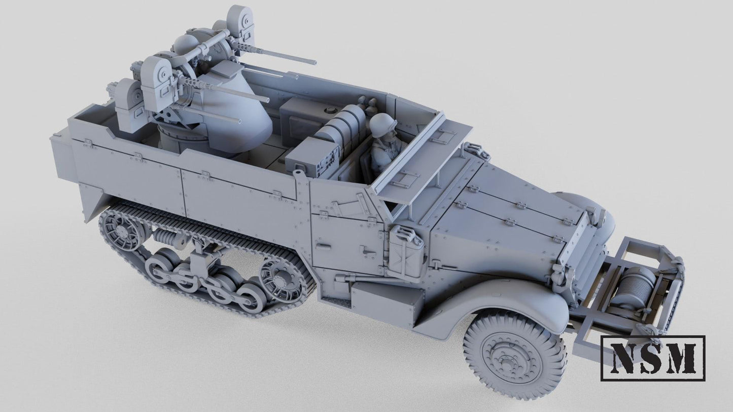 WWII US M16 Quad HMG Halftrack Various Scales Historical Wargaming