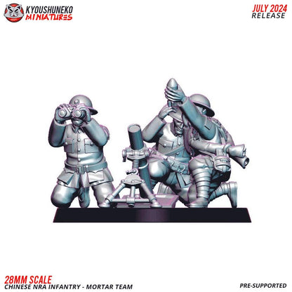 WWII Chinese NRA Mortar Team (3 models) Various Scales Historical Wargaming