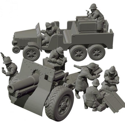 WWII French 155mm Howitzer with Crew and Tow Various Scales Historical Wargaming