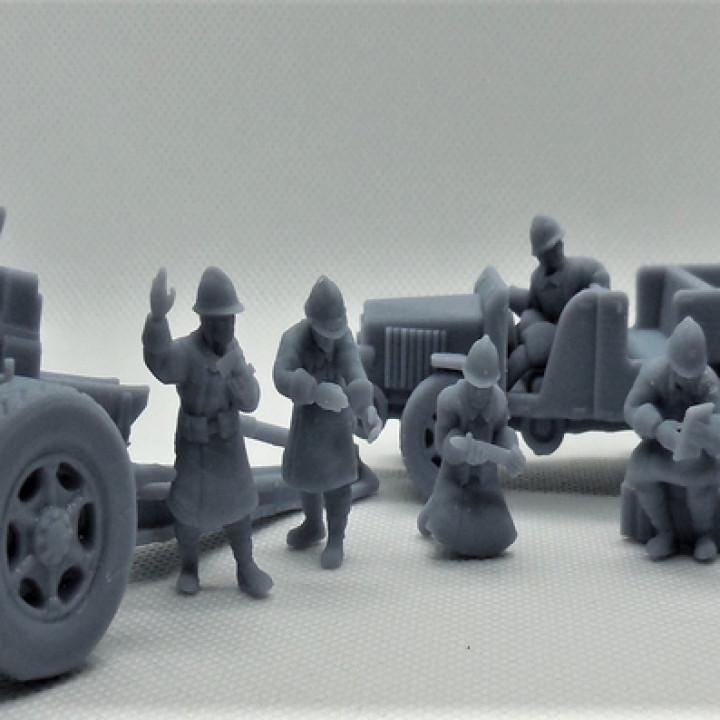 WWII French 155mm Howitzer with Crew and Tow Various Scales Historical Wargaming