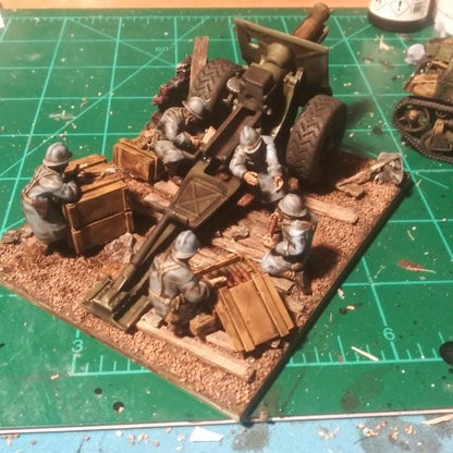 WWII French 155mm Howitzer with Crew and Tow Various Scales Historical Wargaming