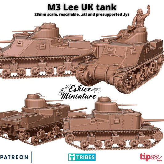 WWII Commonwealth M3 Lee Tank Various Scales Historical Wargaming (US tariffs are pre-paid by us)