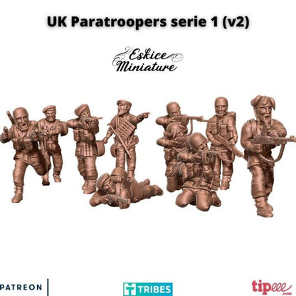 WWII UK Paratroopers Squad (10 models) Various Scales Historical Wargaming