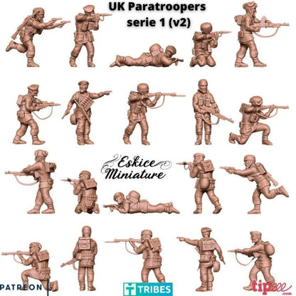 WWII UK Paratroopers Squad (10 models) Various Scales Historical Wargaming
